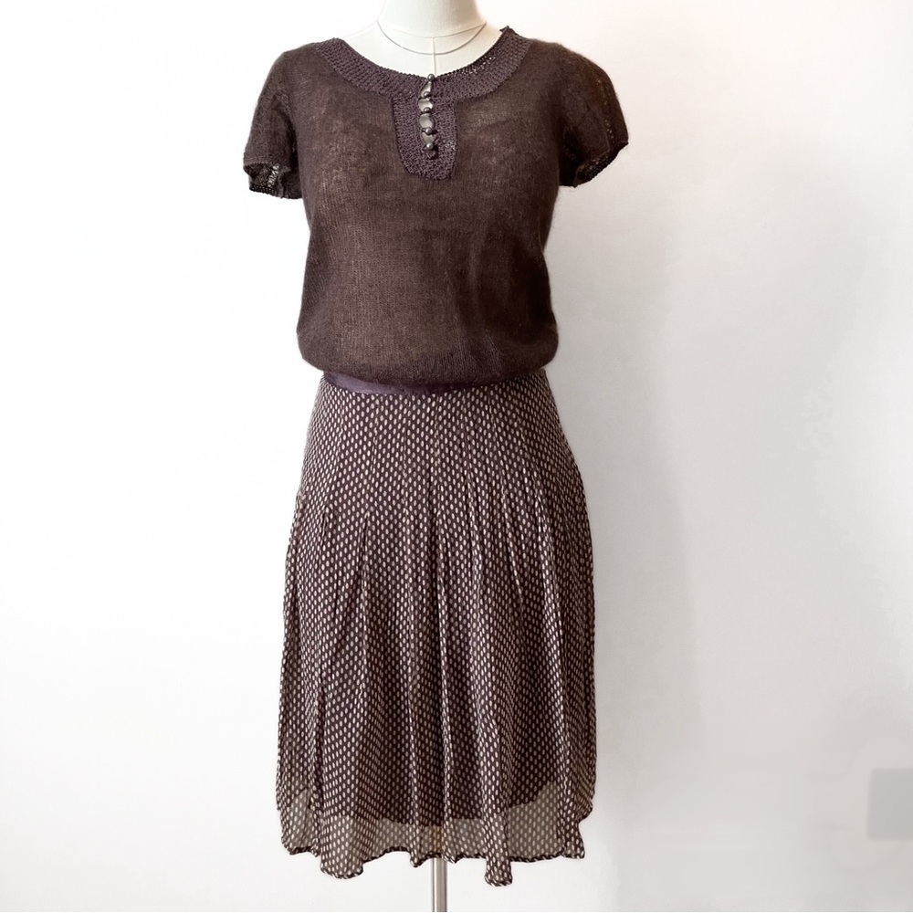 Noa Noa Brown Top and Patterned Women's Skirt